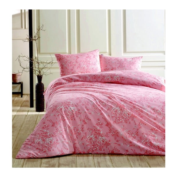 Lenjerie de pat cu cearșaf Molene, 200 x 220 cm, roz