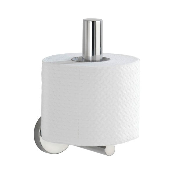 Suport pentru hârtie igienică argintiu lucios de montat pe perete din oțel inoxidabil Bosio – Wenko-image-2