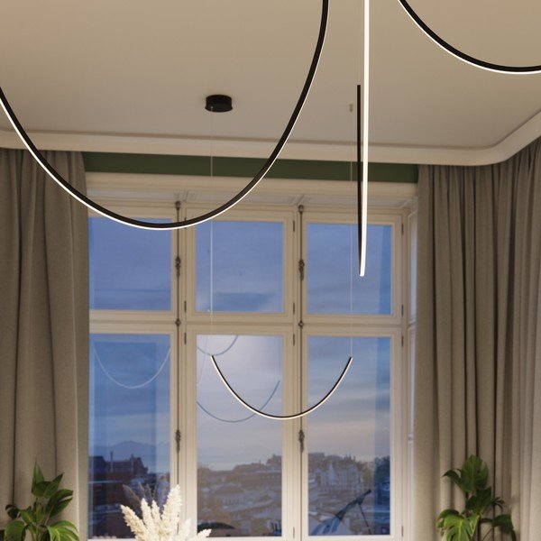Lustră neagră LED din aluminiu ALVAR – Thoro-image-4