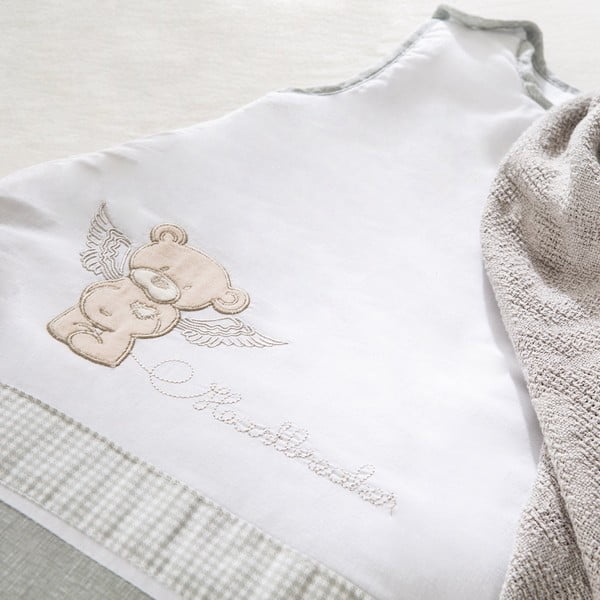Sac de dormit pentru copii alb/bej din bumbac 45x70 cm Heartbreakerbär – Roba-image-1