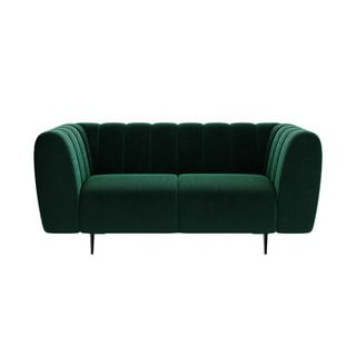 Canapea cu tapițerie din catifea Ghado Shel, 170 cm, verde închis