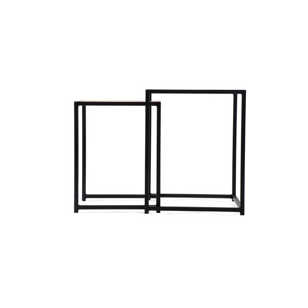 Măsuțe auxiliare 2 buc. cu aspect de lemn de stejar 38x38 cm Noah – Bonami Essentials-image-4