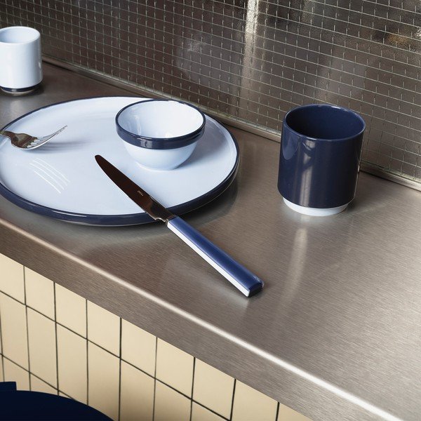 Ceașcă albastru-închis din gresie ceramică 270 ml Duo – ONA-image-1