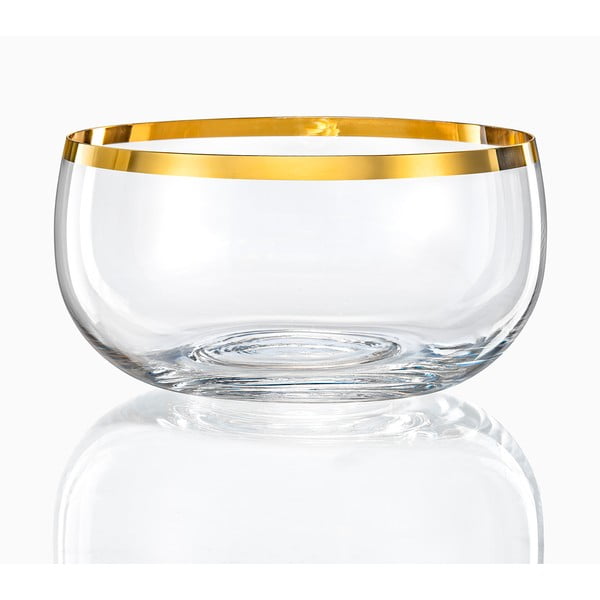 Set 6 boluri din sticlă Crystalex Golden Celebration, ø 21,95 cm