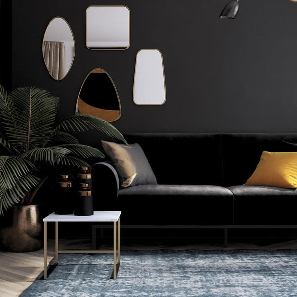 Canapea extensibilă neagră 217 cm Adley - CosmoLiving by Cosmopolitan-image-1