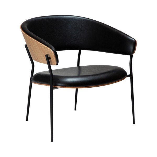 Fotoliu negru cu tapițerie din imitație de piele Crib – DAN-FORM Denmark