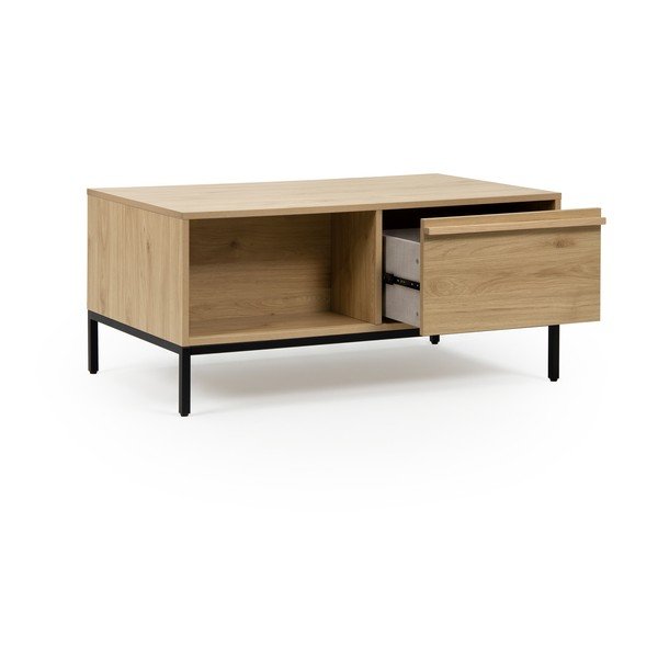 Măsuță de cafea în culoare naturală cu aspect de lemn de stejar 60x100 cm Luc – Marckeric-image-2