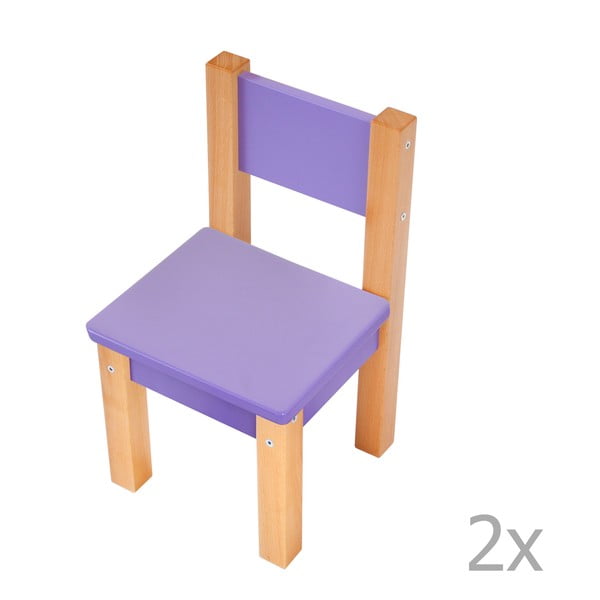 Set 2 scaune pentru copii Mobi furniture Mario, mov