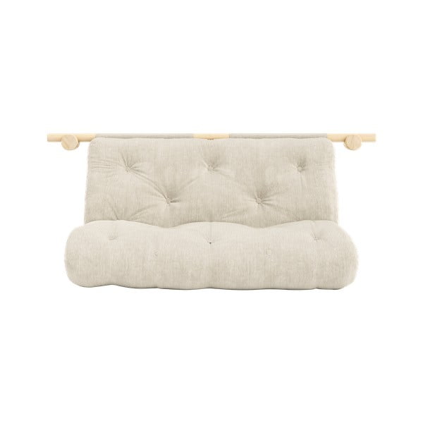 Canapea crem extensibilă cu tapițerie din catifea reiată  135 cm Hooked – Karup Design