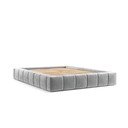 Pat matrimonial gri deschis tapițat cu spațiu de depozitare cu somieră 160x200 cm Aruba L – Maison de Rêve