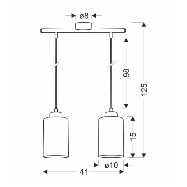 Lustră neagră cu abajur din sticlă ø 10 cm Aspra – Candellux Lighting-image-2
