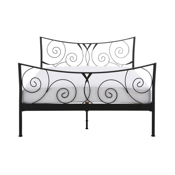 Pat dublu din metal Støraa Isabelle, 180 x 200 cm, negru-image-1