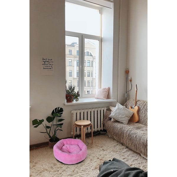 Pat de fleece roz pentru animale de companie Bagel - Lydia&Co-image-1