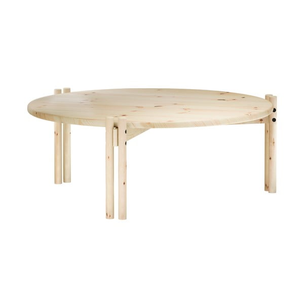 Măsuță de cafea în culoare naturală rotundă din lemn masiv de pin ø 80 cm Sticks – Karup Design-image-3