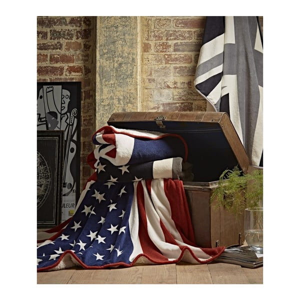 Pătură model steagul SUA Catherine Lansfield SUA, 130 x 170 cm