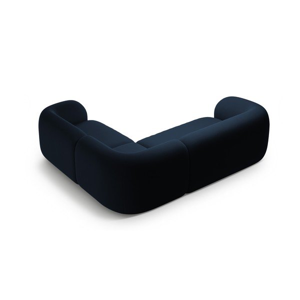 Colțar albastru cu tapițerie din catifea (cu colț pe partea dreaptă/în formă de ”L”) Kate – Micadoni -image-2