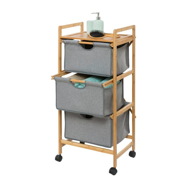 Etajeră de baie gri/maro din bambus 44x96 cm Bahari – Wenko-image-3