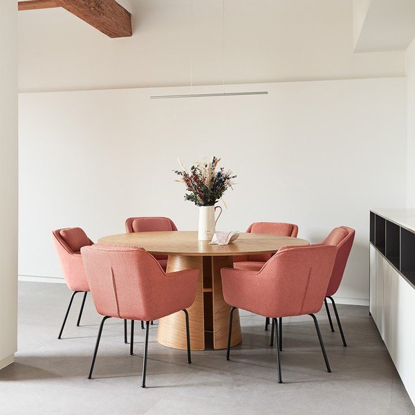 Masă de dining rotundă cu aspect de lemn de frasin ø 157 cm Cep – Teulat-image-1