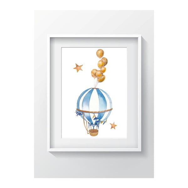 Tablou perete OYO Kids Air Balloon Adventures, 24 x 29 cm