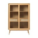 Vitrină în culoare naturală cu aspect de lemn de stejar cu ușă glisantă 110x160 cm Barrali – Unique Furniture
