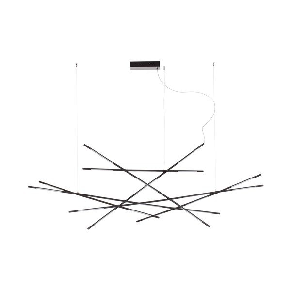 Lustră neagră LED cu intensitate reglabilă din metal cu abajur din sticlă acrilică Raccio – Nova Luce