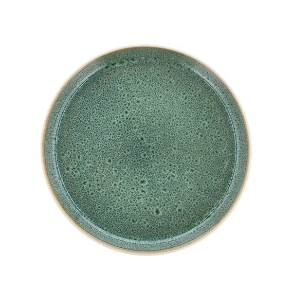 Farfurie albă/verde pentru desert  din gresie ø 21 cm Gastro White/Green – Bitz