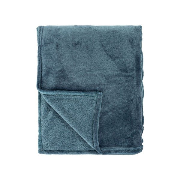 Cuvertură albastră din micropluș pentru pat dublu 180x220 cm Cosy – Tiseco Home Studio-image-2