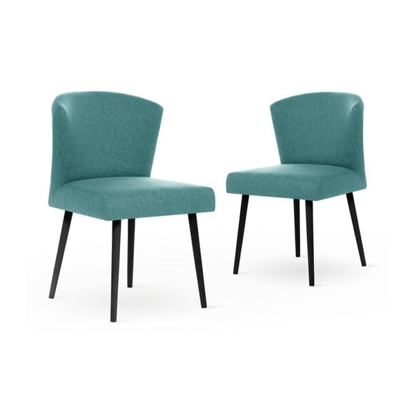 Set 2 scaune cu picioare negre My Pop Design Richter, albastru deschis
