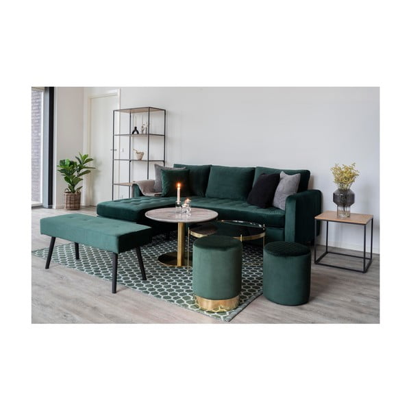 Bancă tapițată cu catifea Bonami Essentials Skiby, verde închis-image-3