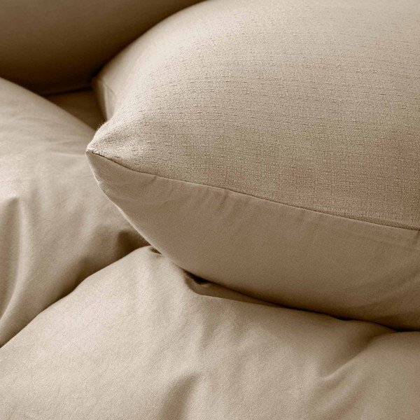 Lenjerie de pat în culoare naturală din bumbac pentru pat dublu cu 3 piese 240x220 cm Clara – douceur d'intérieur-image-2