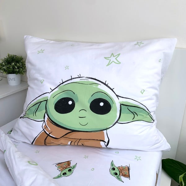 Lenjerie de pat pentru copii din bumbac pentru pat de o persoană 140x200 cm Star Wars Baby Yoda – Jerry Fabrics-image-4