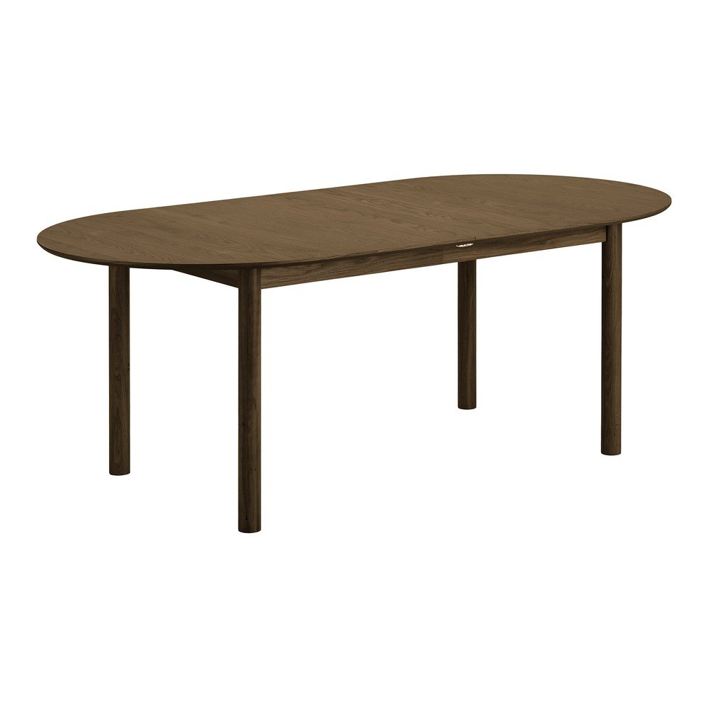 Masă de dining extensibilă cu aspect de lemn de stejar cu blat suplimentar Bundaberg – House Nordic