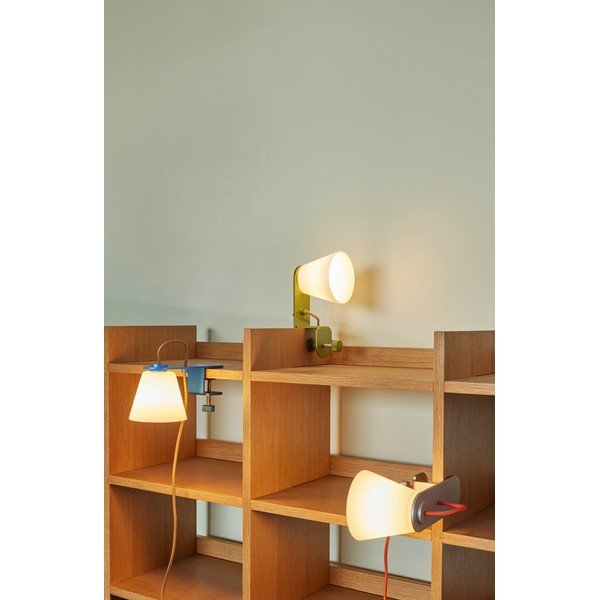 Veioză albastră cu abajur din sticlă (înălțime 23 cm) Lure – Hübsch-image-1