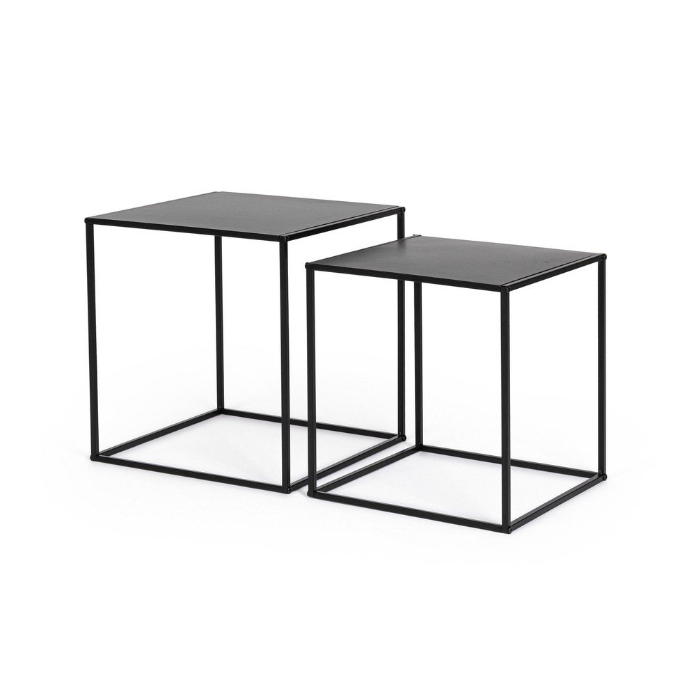 Măsuțe de cafea negre 2 buc. din metal 38x38 cm Alrik – Yes Everyday