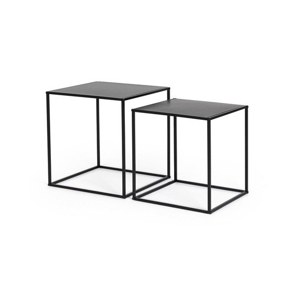 Măsuțe de cafea negre 2 buc. din metal 38x38 cm Alrik – Yes Everyday