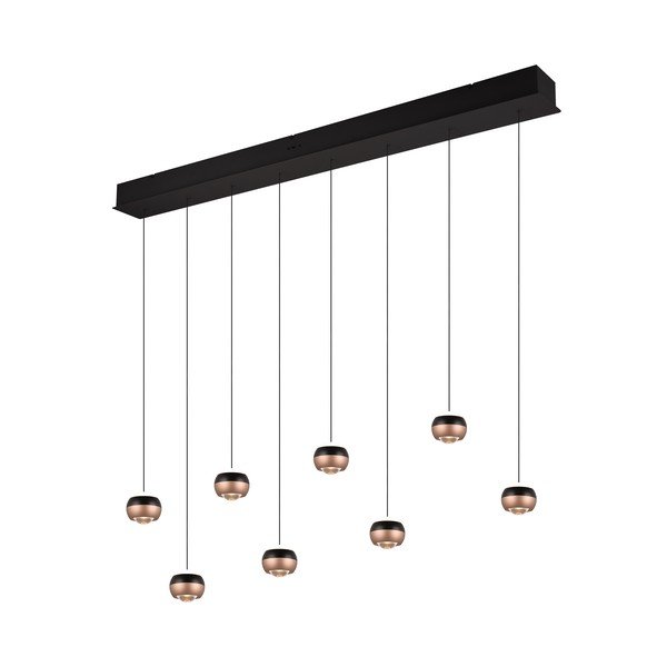 Lustră negru-arămiu  LED cu abajur din metal Orbit – Trio Select-image-3