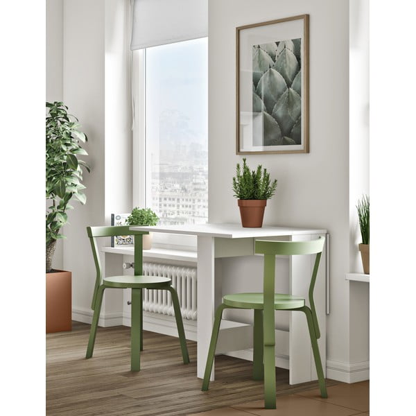 Masă de dining extensibilă cu blat alb 76x28 cm Papillon – TemaHome-image-1