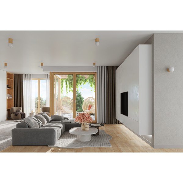 Plafonieră albă/în culoare naturală cu abajur din sticlă ø 12 cm Surtur – Sollux-image-4