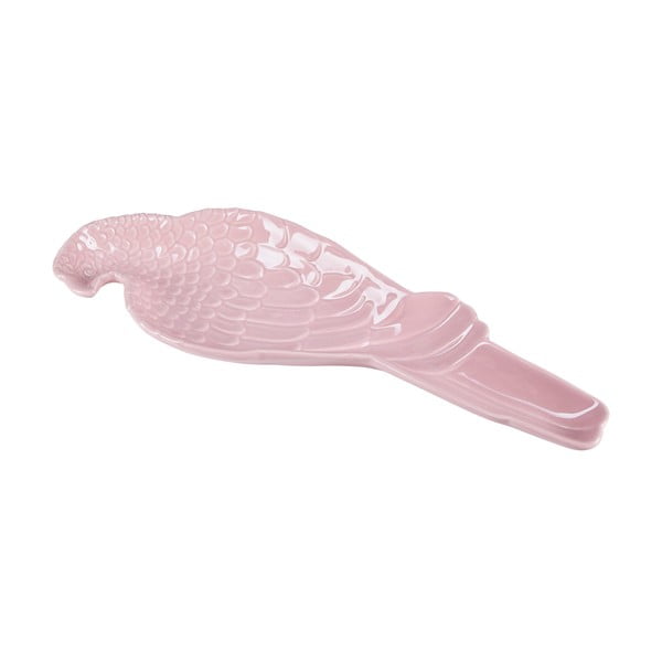 Farfurie Miss Étoile, 29,5 x 10 cm, roz, papagal