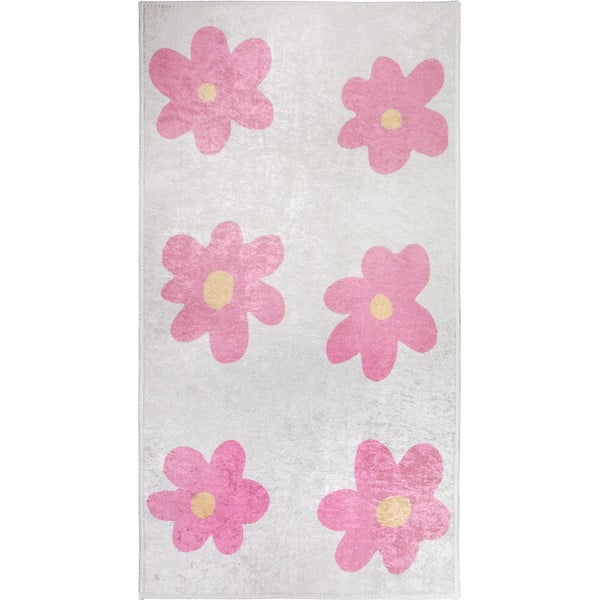 Covor pentru copii roz-fildeș lavabil 160x230 cm Cute Flowers Pink – Vitaus