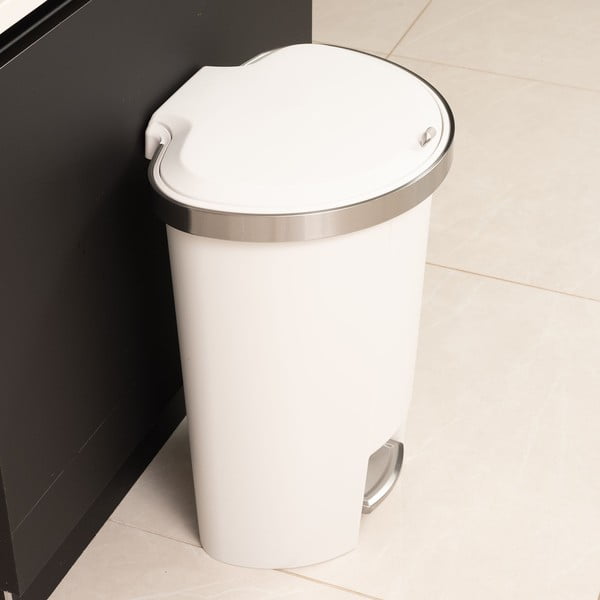 Coș de gunoi alb cu pedală din plastic 50 l – Addis-image-1
