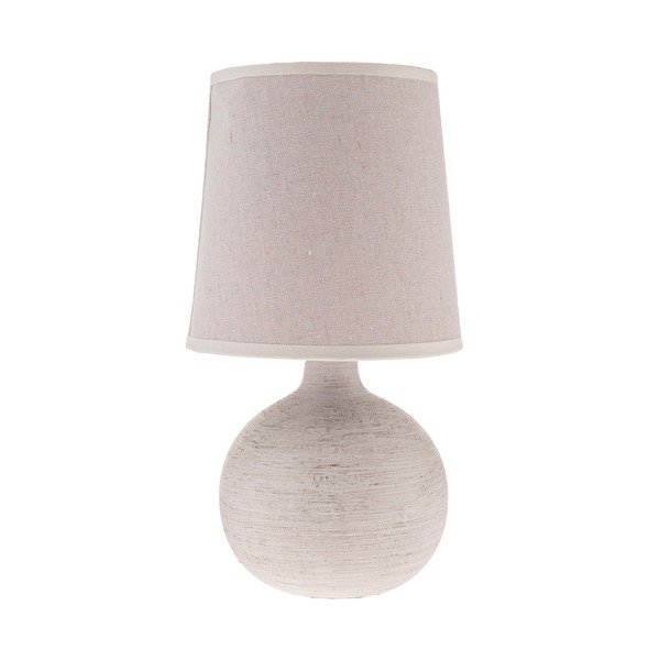 Veioză gri deschis din ceramică cu abajur textil (înălțime 29 cm) Bianca – Dakls