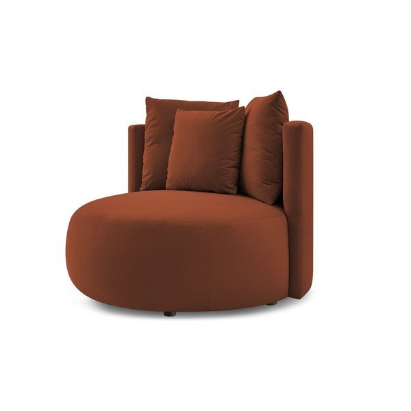 Fotoliu portocaliu cu tapițerie din catifea Cesar – Bobochic Paris