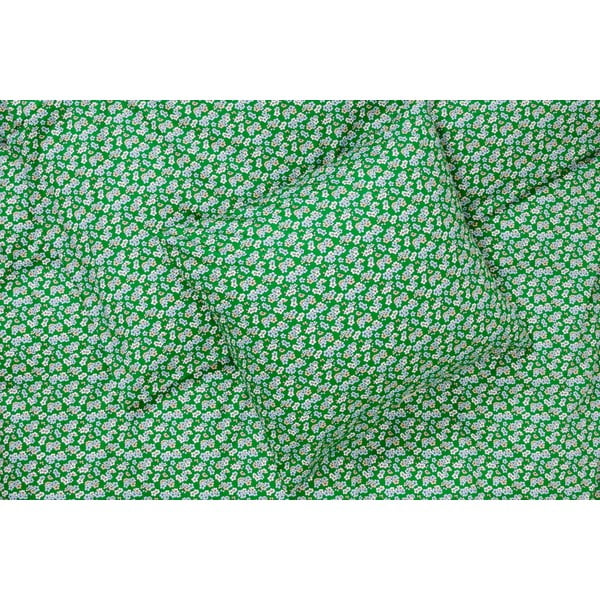 Lenjerie de pat verde din bumbac satinat pentru pat de o persoană 140x200 cm Pleasantly – JUNA-image-1