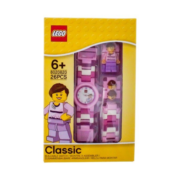 Ceas de mână și figurină LEGO® Classic, roz-image-4