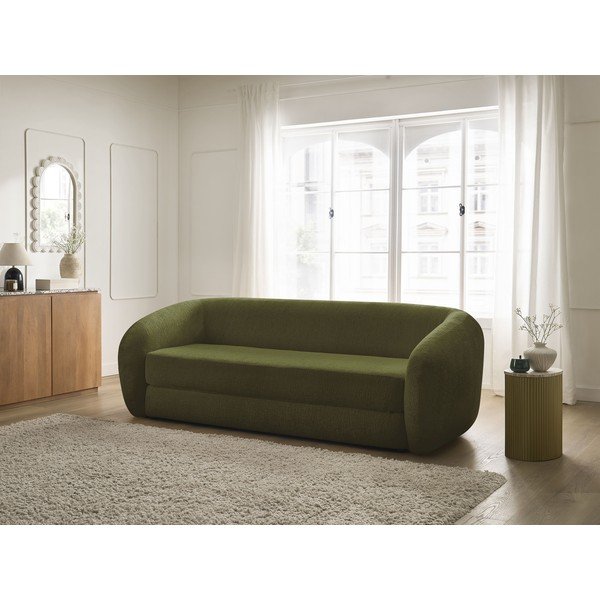 Canapea verde extensibilă cu tapițerie din chenille 228 cm Neyo – Bobochic Paris-image-1
