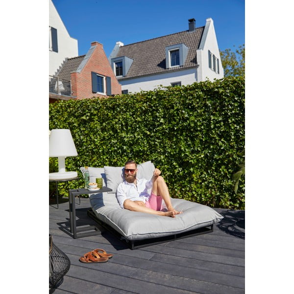 Șezlong de grădină cu perne bej Hartman Exclusive, negru-image-4