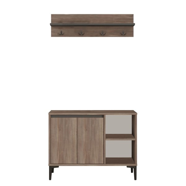 Set pentru hol cu aspect de lemn de nuc Noemi – Kalune Design