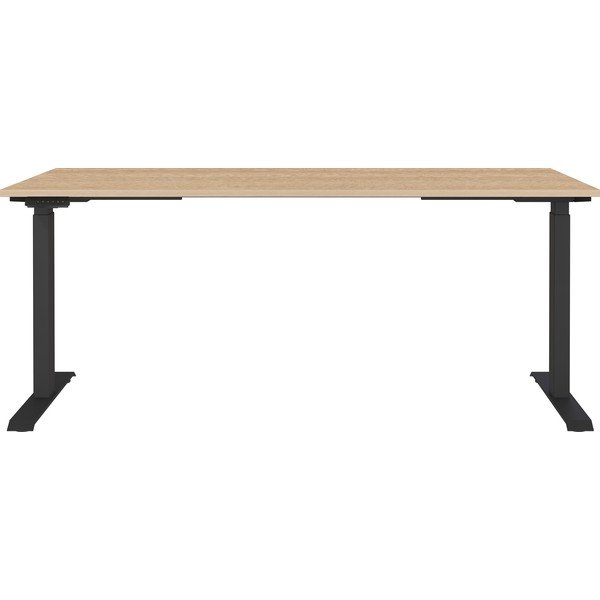 Birou reglabil cu blat cu aspect de lemn de stejar cu înălțime ajustabilă electric 80x180 cm Lissabon – Germania