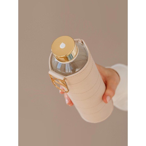 Sticlă din sticlă borosilicată cu husă din piele artificială Equa Mismatch, 750 ml, bej-image-2